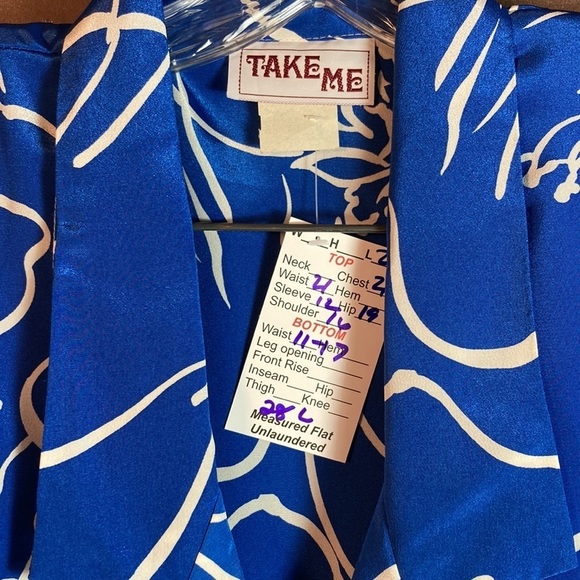 Vintage 90’s 2 piece blue polyester dress set. 42” chest 30” waist 135 - Picture 2 of 4